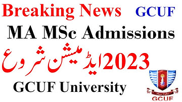 MA MSc Admissions 2023 GCUF University | GCUF Admissions MA MSc Open Now #gcufuniversityofficial