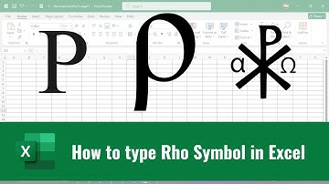 How to type Rho Symbol in Excel