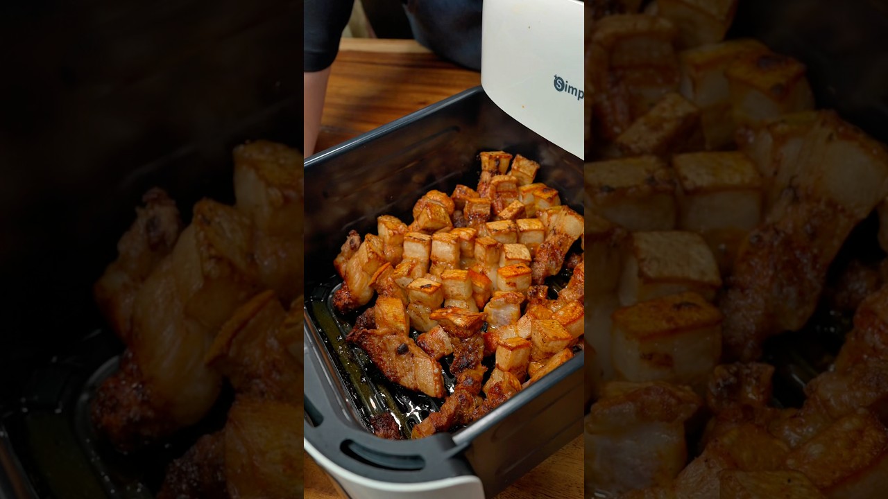 ทำหมูย่างเกาหลีด้วยหม้อทอดไร้น้ำมัน#food #mukbang #shorts #cooking