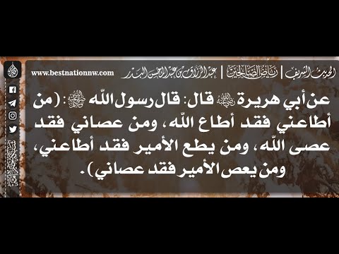 670 شرح حديث ومن يطع الأمير فقد أطاعني ومن يعص الأمير فقد عصاني الشيخ عبدالرزاق البدر