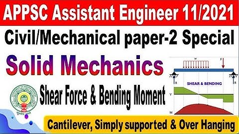 Shear force & bending Moment APPSC AE civil & mech Paper-2 Special details  by SRINIVASMech