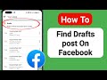 How to Find Draft Post on facebook (2023) | How to See Draft on facebook