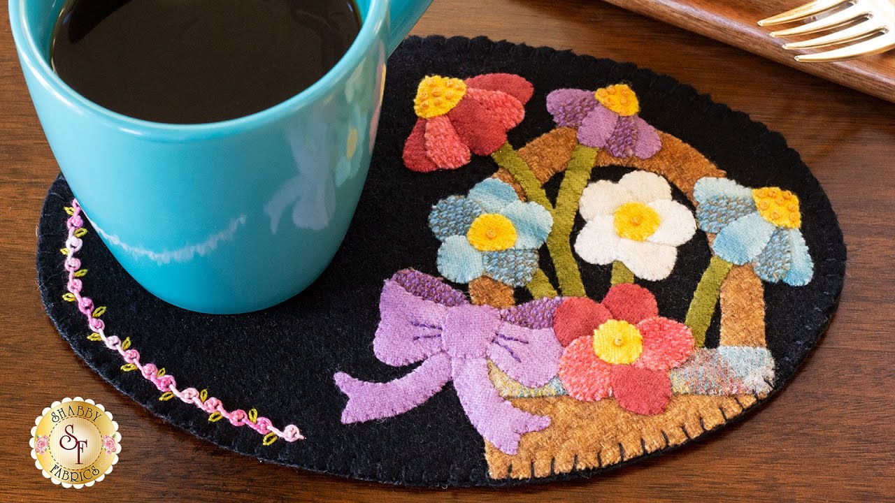 Assorted Shabby Cottage Chic Quilted Candle Mats 8x8 Vintage Look Floral Mug Rugs