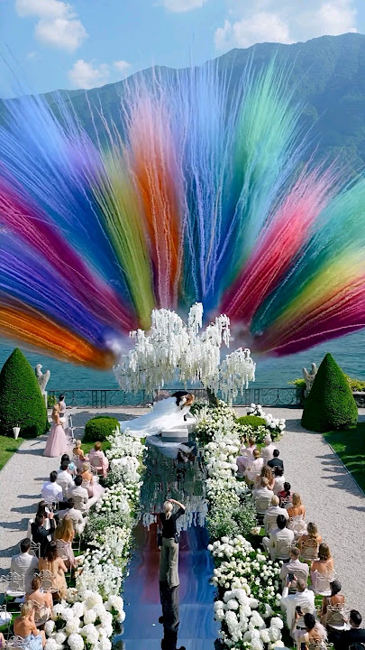Tied the knot by #Lakecomo, and the sky celebrated in every color 🤯🌈!