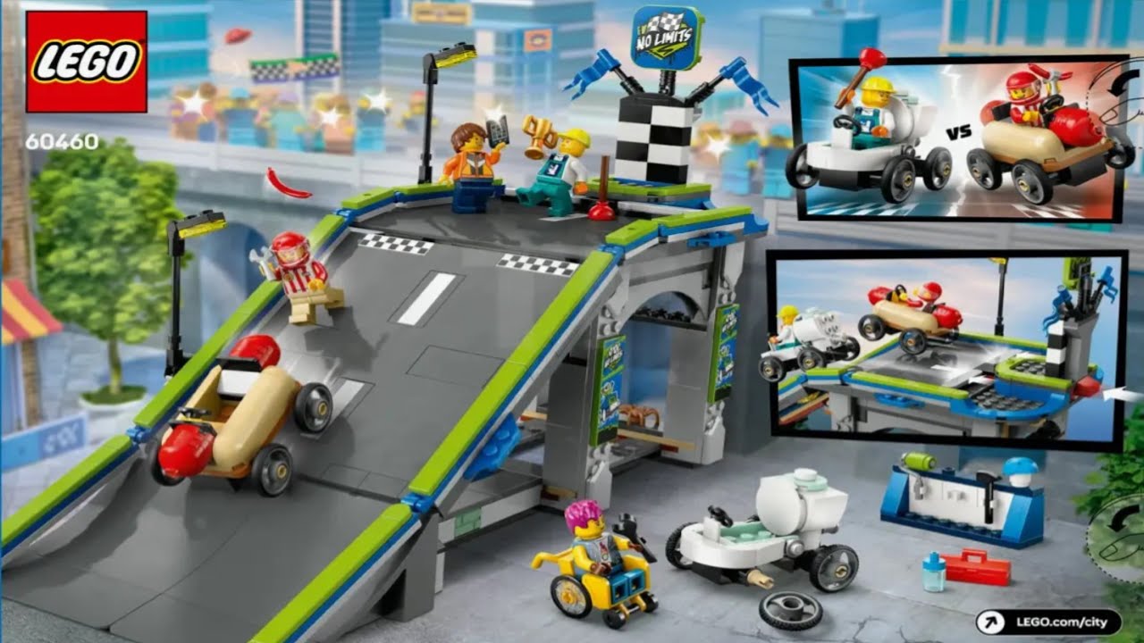 Lego Car Racing Down Ramp LEGO 60460 No Limits Race Car Ramp Track #lego - YouTube