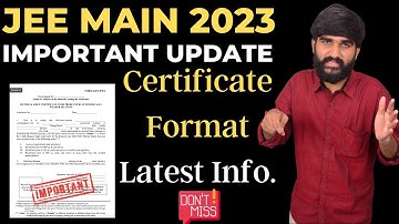 JEE Main 2023 Important Update🚨 Certificates Format Officially Released✅ #jeemains2023 #jee2023