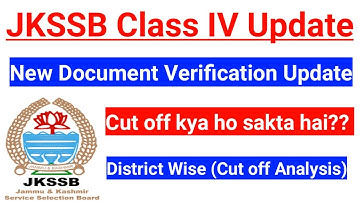 JKSSB Class IV New Update | Document Verification Update - Cut off Analysis