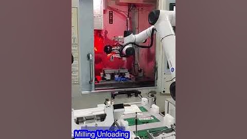 CNC milling machining handling by robot Cobot dobot with jig & fixture conveyor incoming positioning