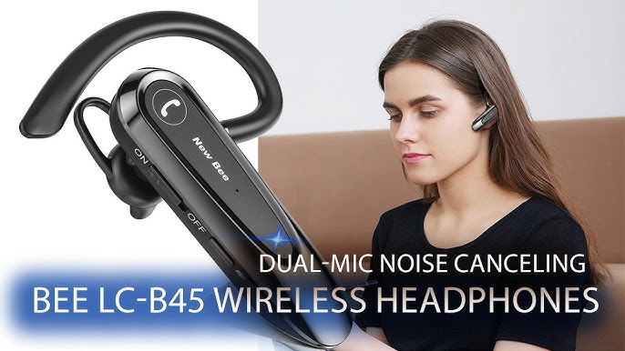 New Bee B45 Bluetooth 5.0 Headset Wireless Earphone Headphones with Dual  Mic Earbuds Earpiece CVC8.0 Noise Reduction for Driving