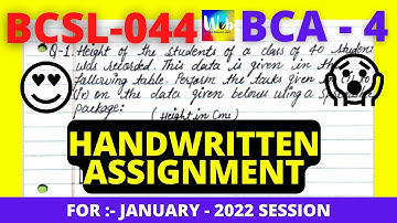 BCSL044 | Statistical Techniques LAB | BCA - 4 | HANDWRITTEN ASSIGNMENT | 2021-2022 | #IGNOU #BCA