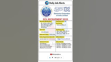ECIL Recruitment 2025 | New Vacancy 2025 | Daily Job Alerts #shorts