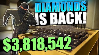 *$3,818,542* Diamonds Is Here!, Big Money Time!! | Casino Heist Silent And Sneaky 4 Manned