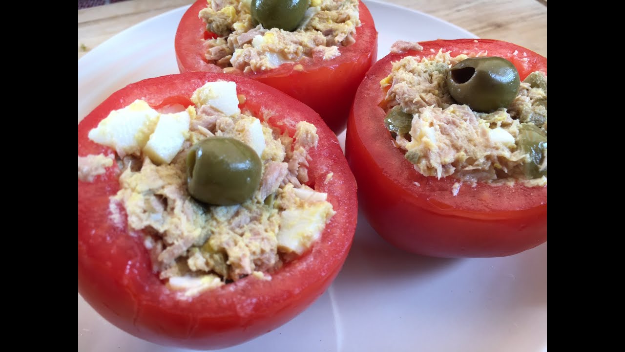 Tuna Stuffed Tomatoes with olives and eggs (ENG) HEALTHY SUMMER RECIPES (NO BAKE)