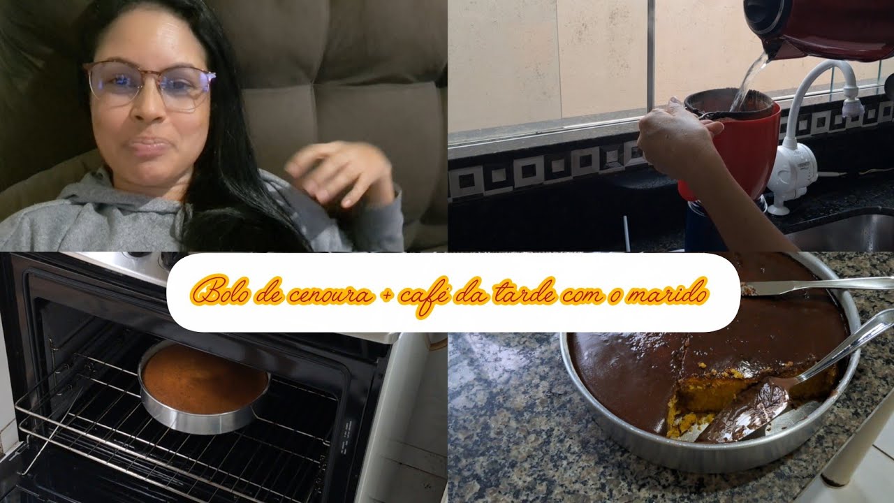 Bolo de cenoura 🥕 + café da tarde com o marido 