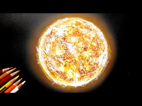 色鉛筆画イラスト 太陽を描いてみた Draw The Sun Realistically Youtube