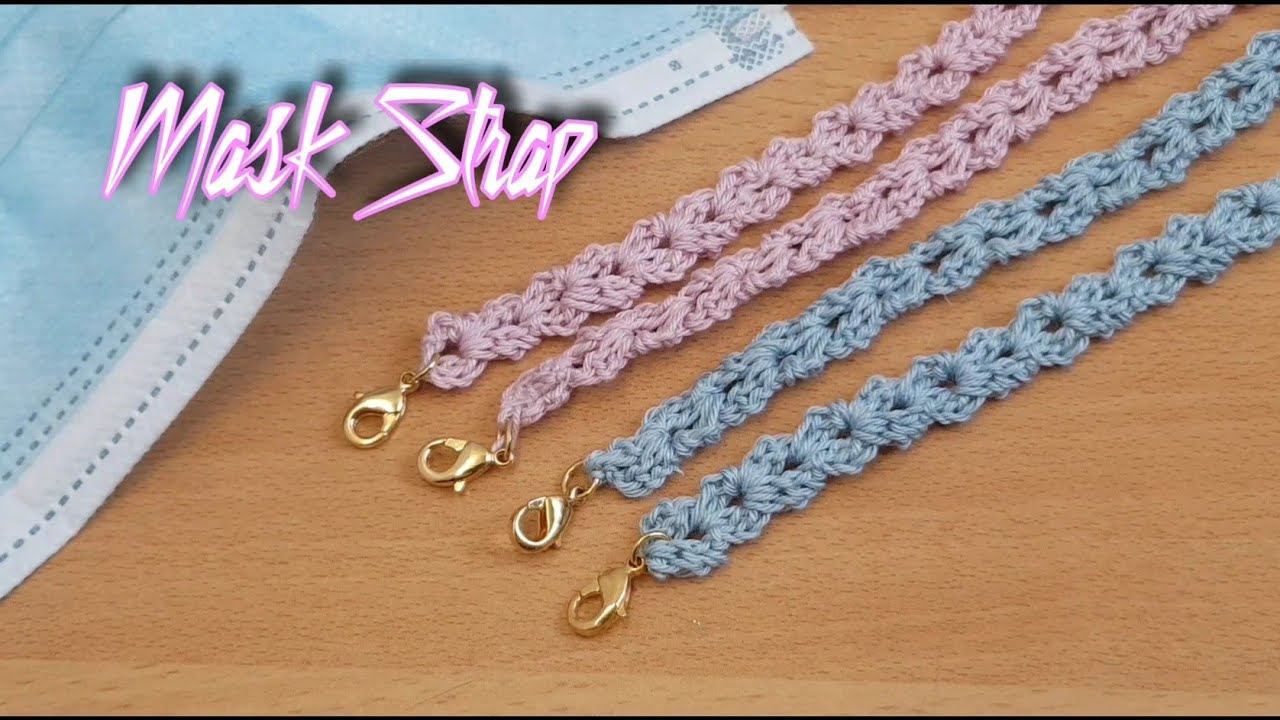 How to Crochet Mask Strap |Mask Chain | Mask Holder [Subtitles Available] #DollyCraft