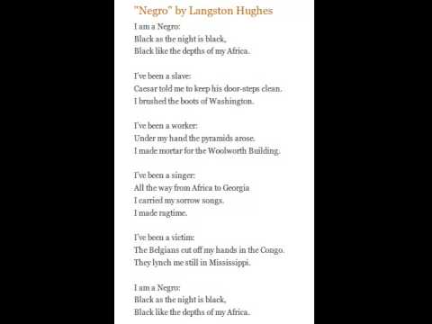 Langston Hughes s Poem Negro Speaks Of