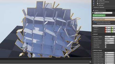 Unreal Engine 4.25.1 Pivot Painter 2 to VFX Ripple Architecture facades - Demo file from UE