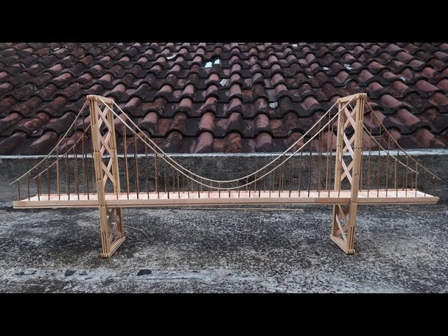 Diy popsicle stick Oakland Bridge class=