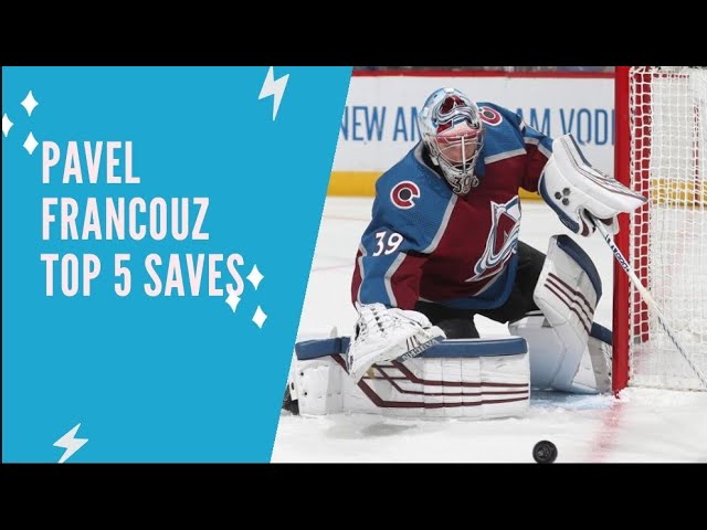 Avalanche Goalie, Pavel Francouz got hit by a puck right in the face area 