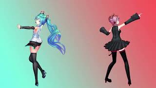 [VOCALOID MMD] Game Development Club, Rhythm Game Showdown [Miku x Teto] (Motion DL)