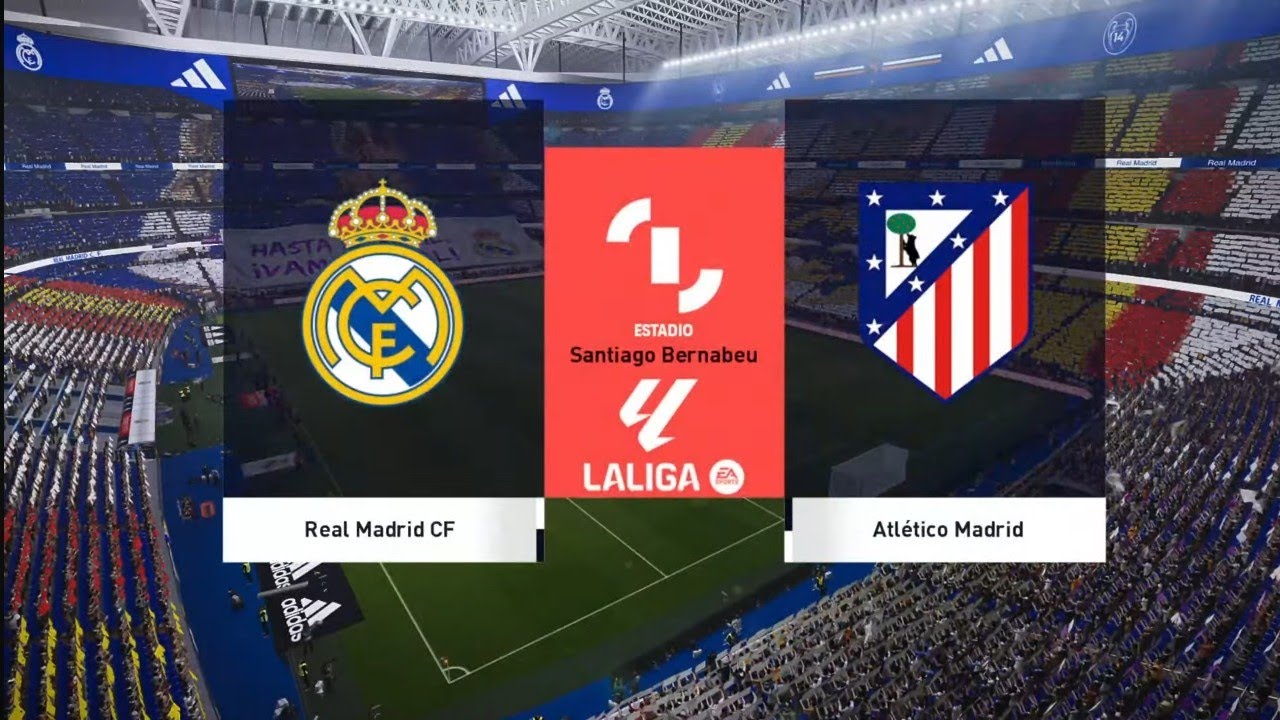 Real Madrid vs Atlético de Madrid en Football Life 2025 con mods. Dificultad Leyenda, velocidad -2.