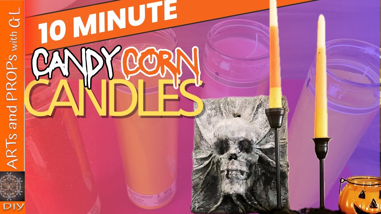 DIY Candy Corn Candles in 10 minutes - YouTube
