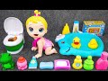 98 Minutes Relaxing With Cute Bathtub Playset Unboxing | Unboxing Funny Toilet Toy ASMR 😘 Tiny King