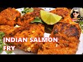 Salmon fish fry indian style  spicy salmon fish fry konkani recipe