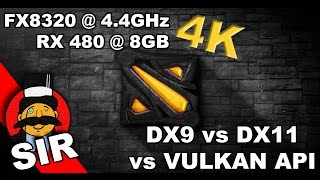 DOTA 2 | 4K | RX 480 | DX9 vs DX11 vs VULKAN API | ULTRA SETTINGS FPS PERFORMANCE