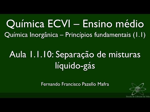 Química (Ensino Médio) ECVI - Aula 1.1.10: Separação de misturas líquido-gás