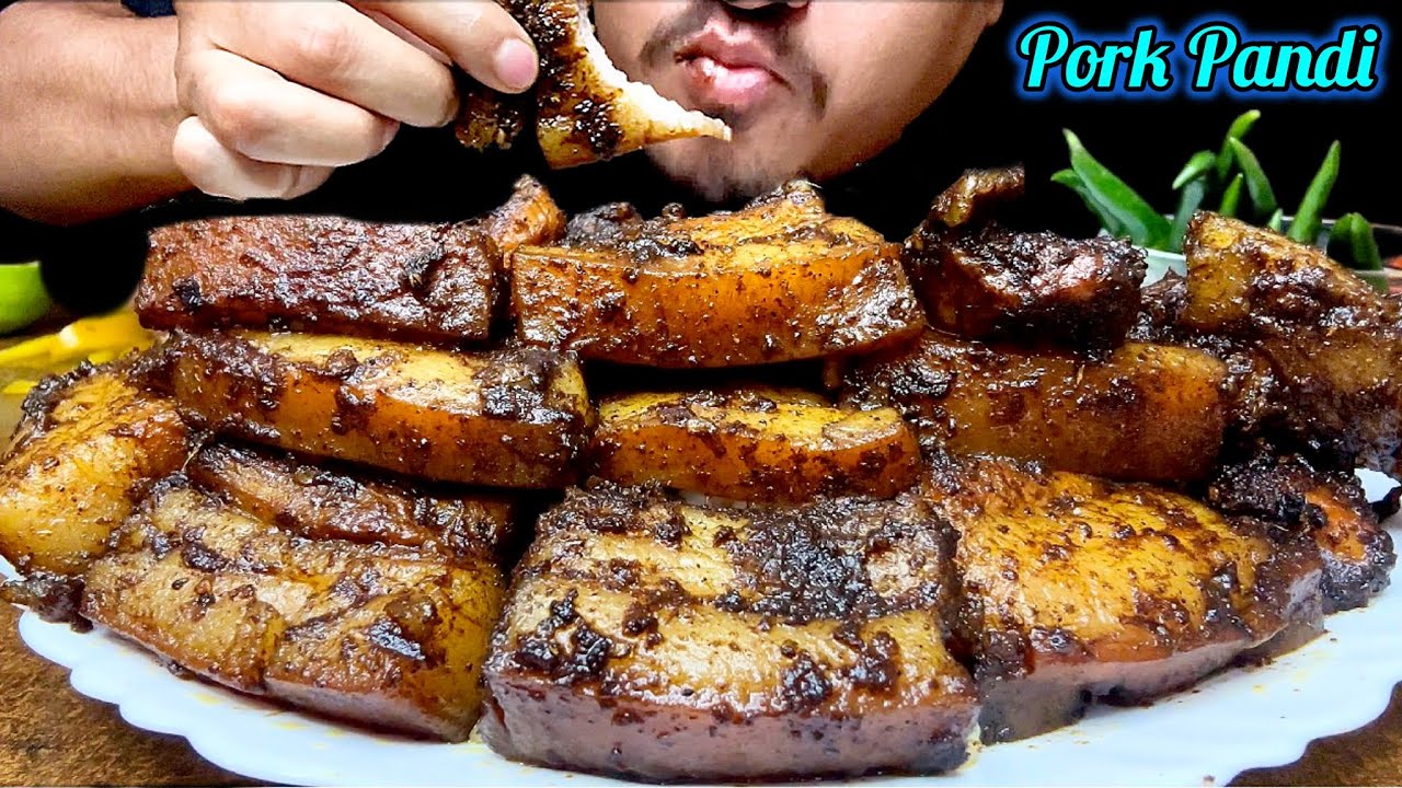 Pork Pandi curry Eating with rice & chillis | Coorg’s famous pork Pandi curry #asmr #mukbang #food 