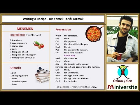 28. Writing a Recipe - Bir Yemek Tarifi Yazmak