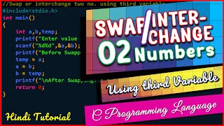 Swap or Interchange two Numbers Using third Variable -C Prog. Language -Flowchart -Example Part - I