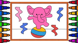 Coloring for kids — Pink Elephant | Games for Kids screenshot 5