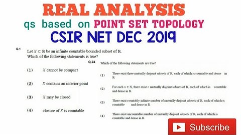 CSIR NET DEC 2019 Solution || Point set topology|| Real Analysis