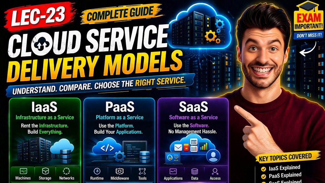 Lec 23: Cloud Service Delivery Models – IaaS, PaaS, SaaS