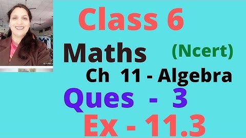 Question 3  (Exercise 11.3 )( ch - 11) Algebra. Class 6 maths ncert l cbse
