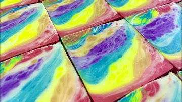Cold Process Soap | Neon Rainbow Experiment