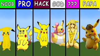 Picachoo In Minecraft Noob Vs God Vs Your Papa Pixel Art