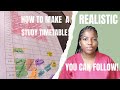 How to make a REALISTIC study timetable YOU CAN FOLLOW