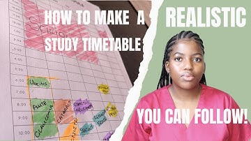 How to make a REALISTIC study timetable YOU CAN FOLLOW