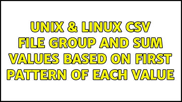 Unix & Linux: CSV file: Group and sum values based on first pattern of each value (4 Solutions!!)