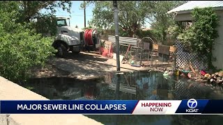 Major sewer line collapses in northwest Albuquerque