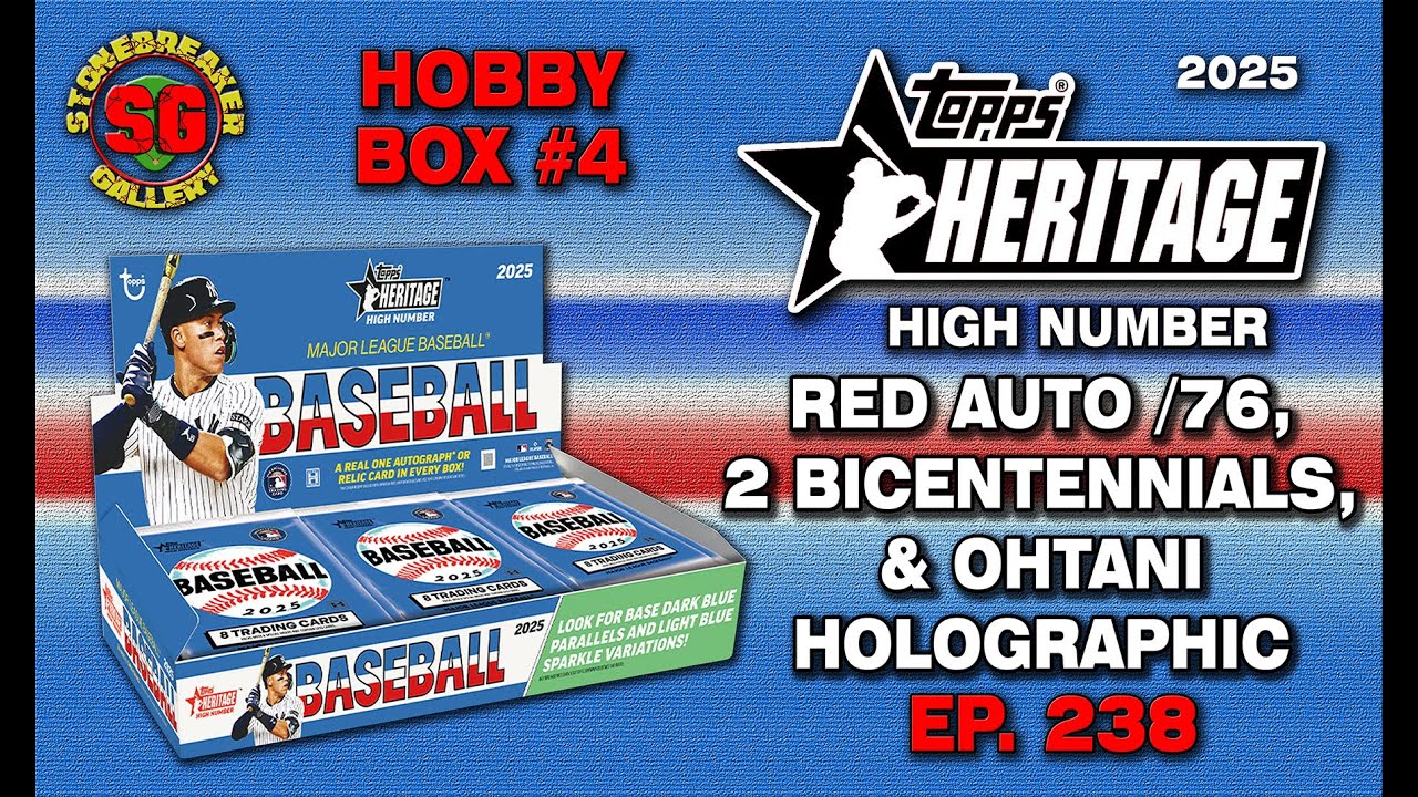 2025 Topps Heritage High Number Box #4 - Red Auto /76! 2 More Bicentennials & Holographic Ohtani!