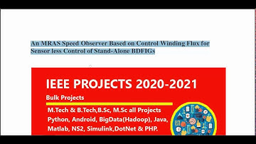 An MRAS Speed Observer Based on Control Winding Flux for Sensorless Control of Stand Alone BDFIGs