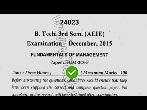 2015 Mdu BTech AEIE 3rd Sem Fundamental of Management Question Paper