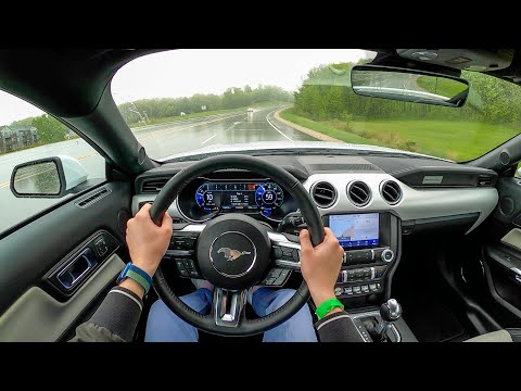2022 Ford Mustang GT Ice White - POV Rainy Day Drive (Binaural Audio)