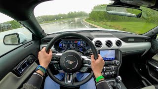 2022 Ford Mustang GT Ice White  POV Rainy Day Drive (Binaural Audio)