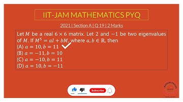 IIT JAM MA 2020 | Eigenvalues । Linear Algebra (CSIR NET, SET, GATE)